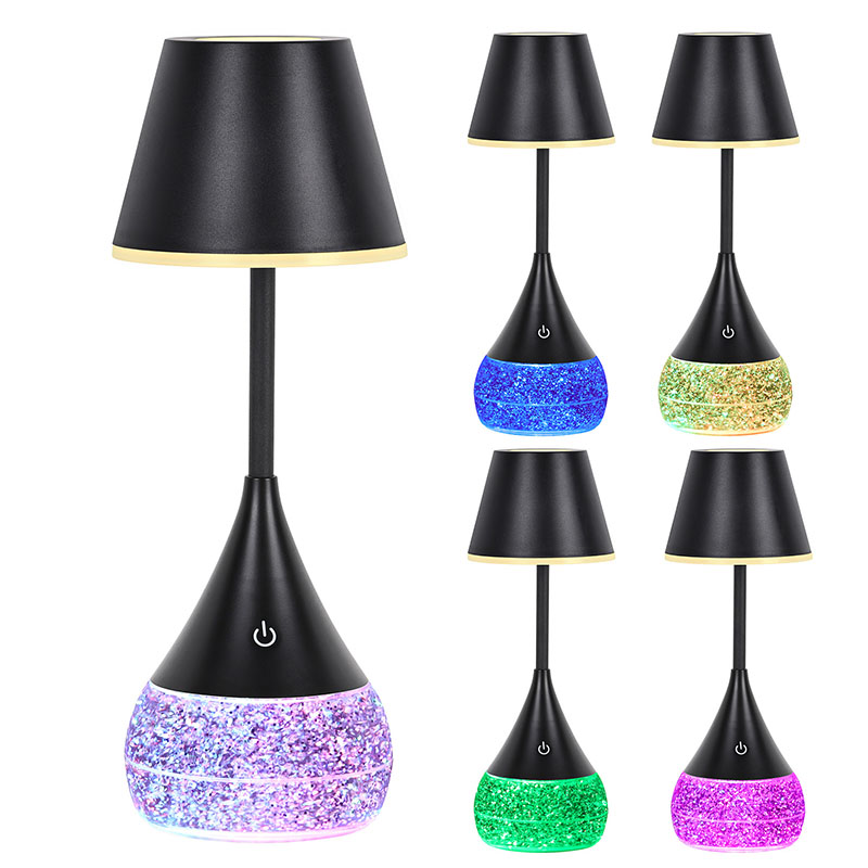 Đèn bàn LED cơ sở chất lỏng với hình dạng kim loại