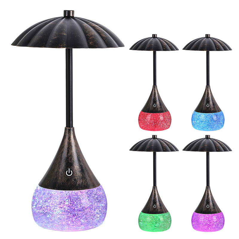 Đèn bàn đèn LED ánh sáng tự nhiên với chai long lanh RGB