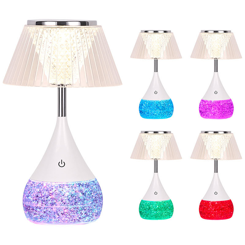 Đèn bàn LED ánh sáng RGB với bóng pha lê