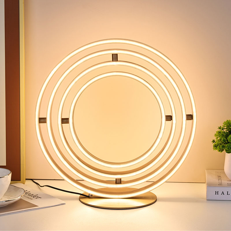 Đèn bàn trang trí LED nhiều vòng