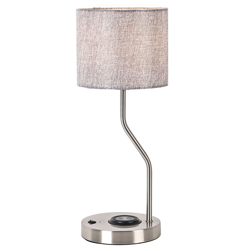 Đèn bàn sạc điện thoại không dây kèm chụp đèn vải